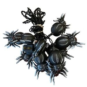 Lot Of 10 Vintage Blow Mold Halloween Spiders W/ Red Eyes String Light Covers